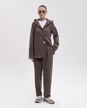 Marco Pescarolo Brown wool and cashmere shirt-style sports jacket MUSAD5434