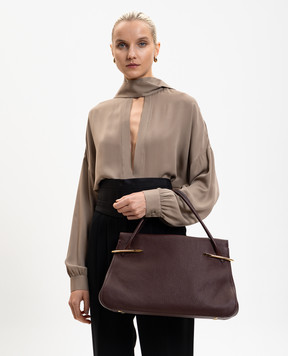 Givenchy PINCH burgundy leather tote bag with logo BB5157B2DG