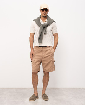 Brunello Cucinelli Ivory geometric polo shirt M29806505P