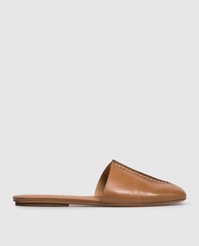 Marsell Brown leather Quadrangolo mules MW8835P091