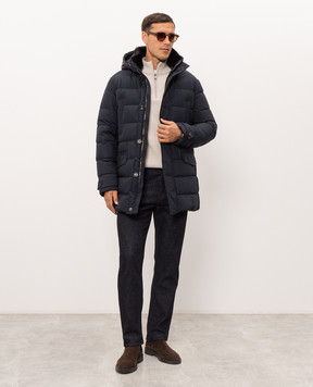 MooRER Blue down jacket SATURNO SATURNOSTP