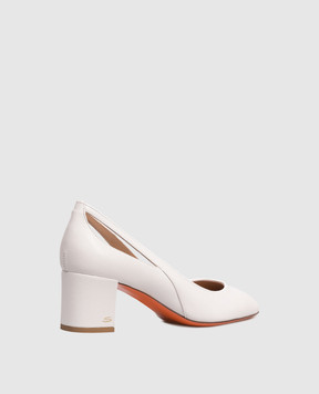 Santoni White leather shoes with figured cutouts WDNC71815HI2NZZH