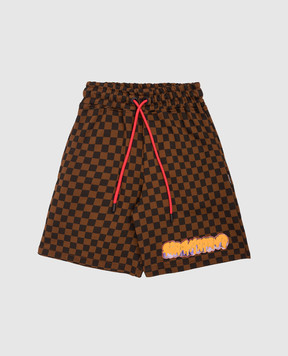Sprayground Makes The World Go Round Kids' Brown Shorts SPY1439E