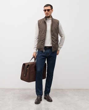 MooRER FIORESI brown reversible vest FIORESIWK