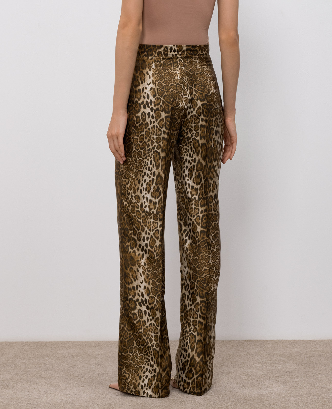 TROMANA brown leopard print silk pants Max Mara 4
