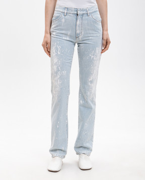 Maison Margiela MM6 Blue jeans with a paint splatter print S62LB0216M30055