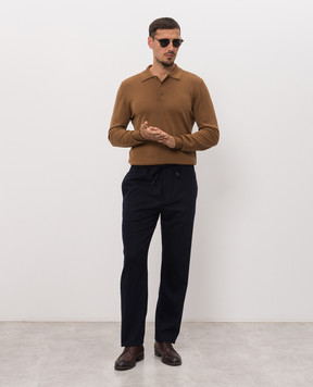 Canali Brown wool polo shirt MK01149C0017
