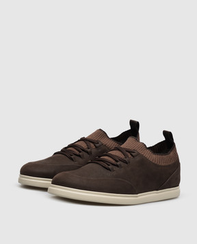 Lanciotti De Verzi Dark brown nubuck sneakers SNEAKERS