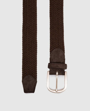 Canali Brown braided belt KC0053650C