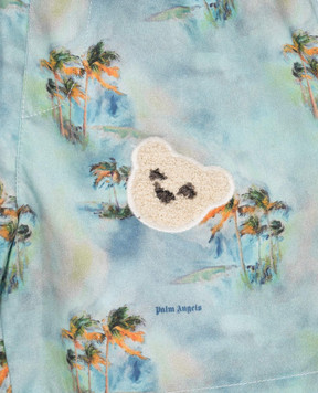 Palm Angels Children's blue printed shorts PBX8001S26FAB001