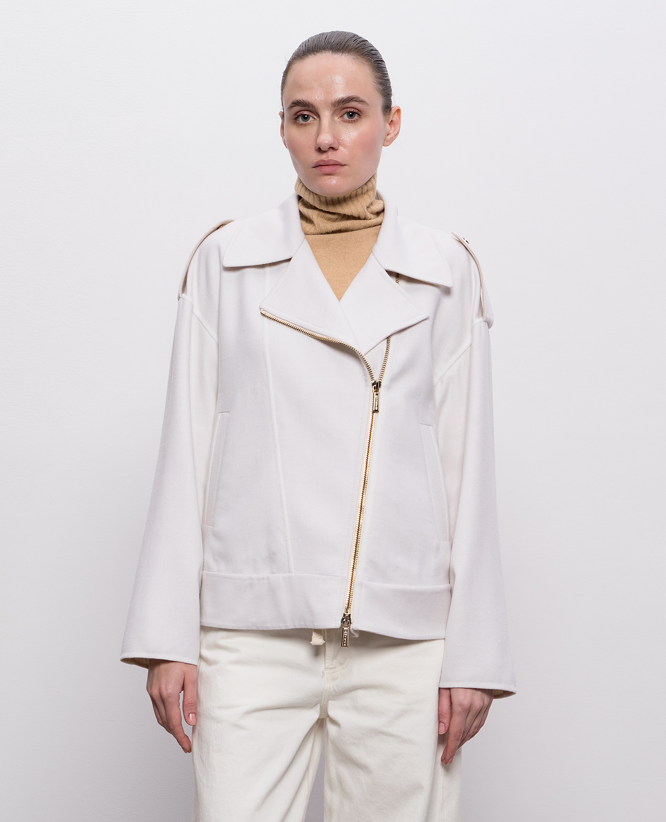 

VIANA-J ivory wool and cashmere jacket MooRER, Beige