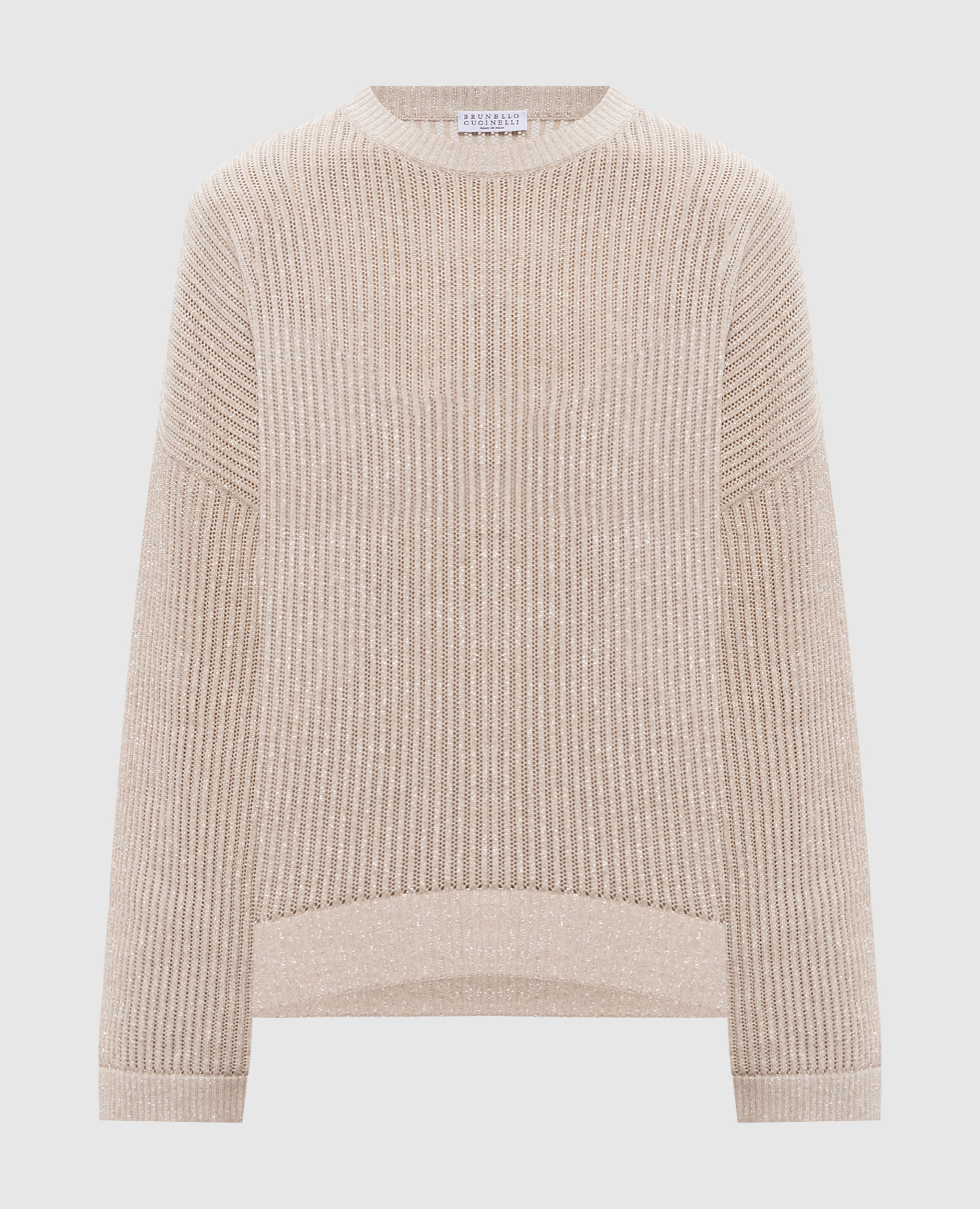Beige jumper with lurex Brunello Cucinelli