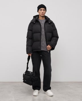 Off-White Black down jacket with logo 44MED066F5F001