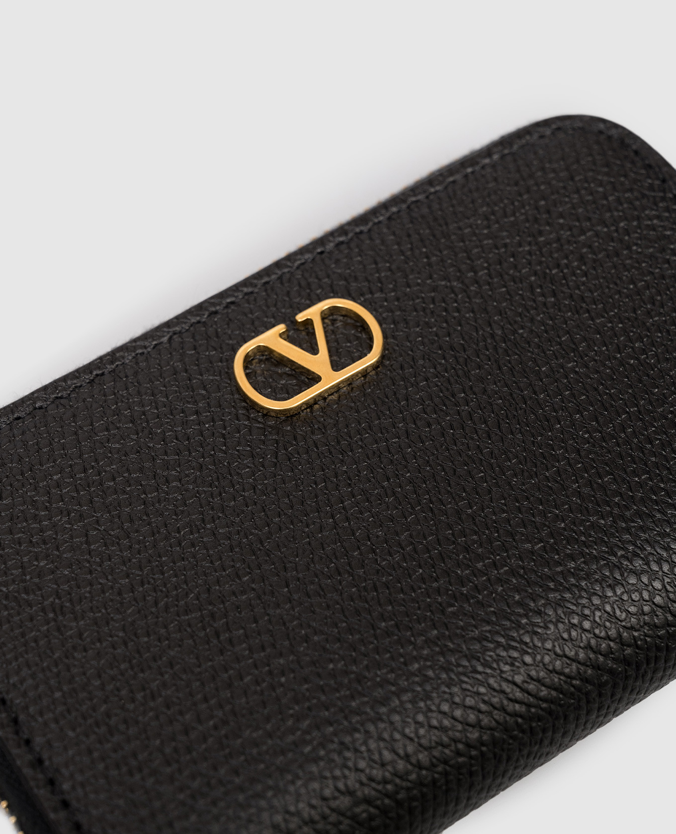 Black leather wallet with logo Valentino 4