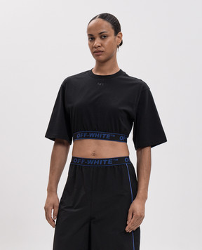Off-White Black cropped T-shirt 2FA00610T