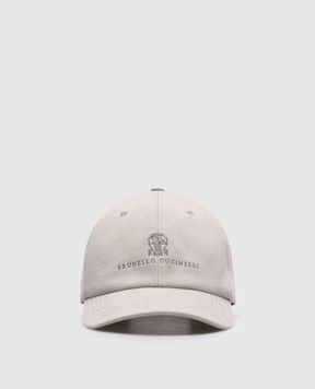 Brunello Cucinelli Gray cap with logo embroidery M277P9850