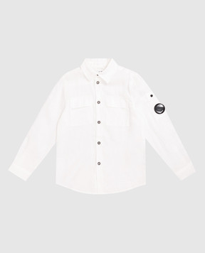 C.P. Company Children's white linen t-shirt CMC00ALUA011014