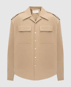Ami Paris Beige shirt with emblem HSH814CO0214