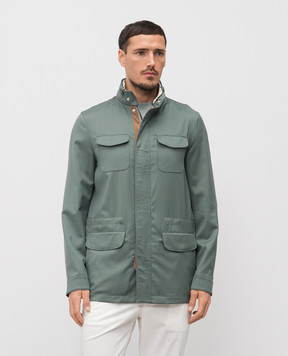 Enrico Mandelli Green wool jacket with logo 3T544A4531
