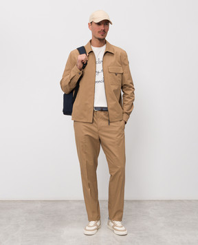 Moncler Brown pants with logo patch L10912A0002154ARP