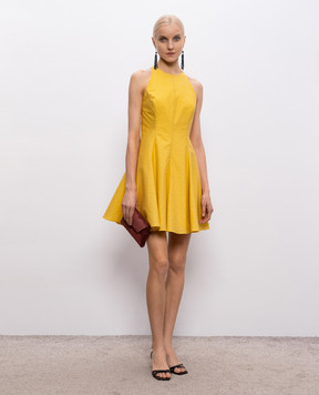 Brunello Cucinelli Yellow mini dress with a harvester effect MPF79A5501