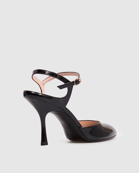 Stuart Weitzman Madison black patent leather slingbacks SN675