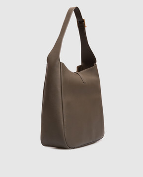 Saint Laurent LE 5À7 leather bag in khaki 753837AAAUQ