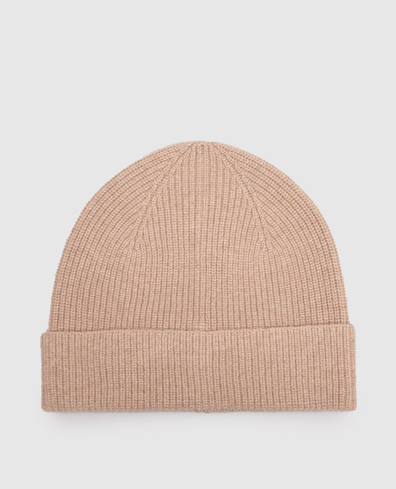 Beige wool and cashmere hat