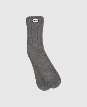 Ami Paris Gray wool socks USC626AK0017