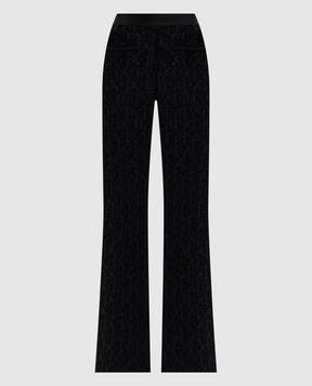 Palm Angels Black flared pants with lurex PWHG026R24KNI001