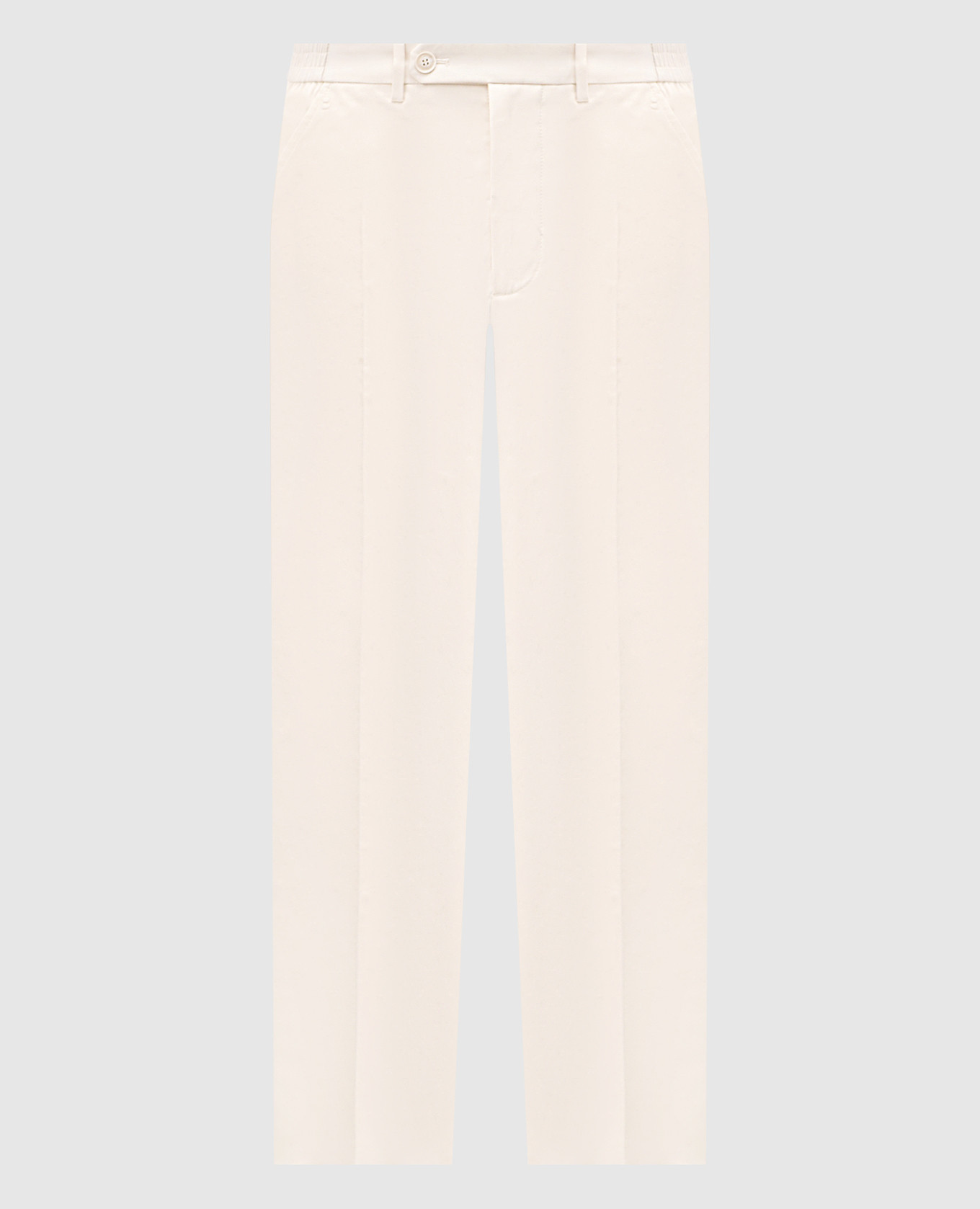 White pants with emblem Brett Johnson