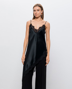 Nissa Black top with lace TOP16812