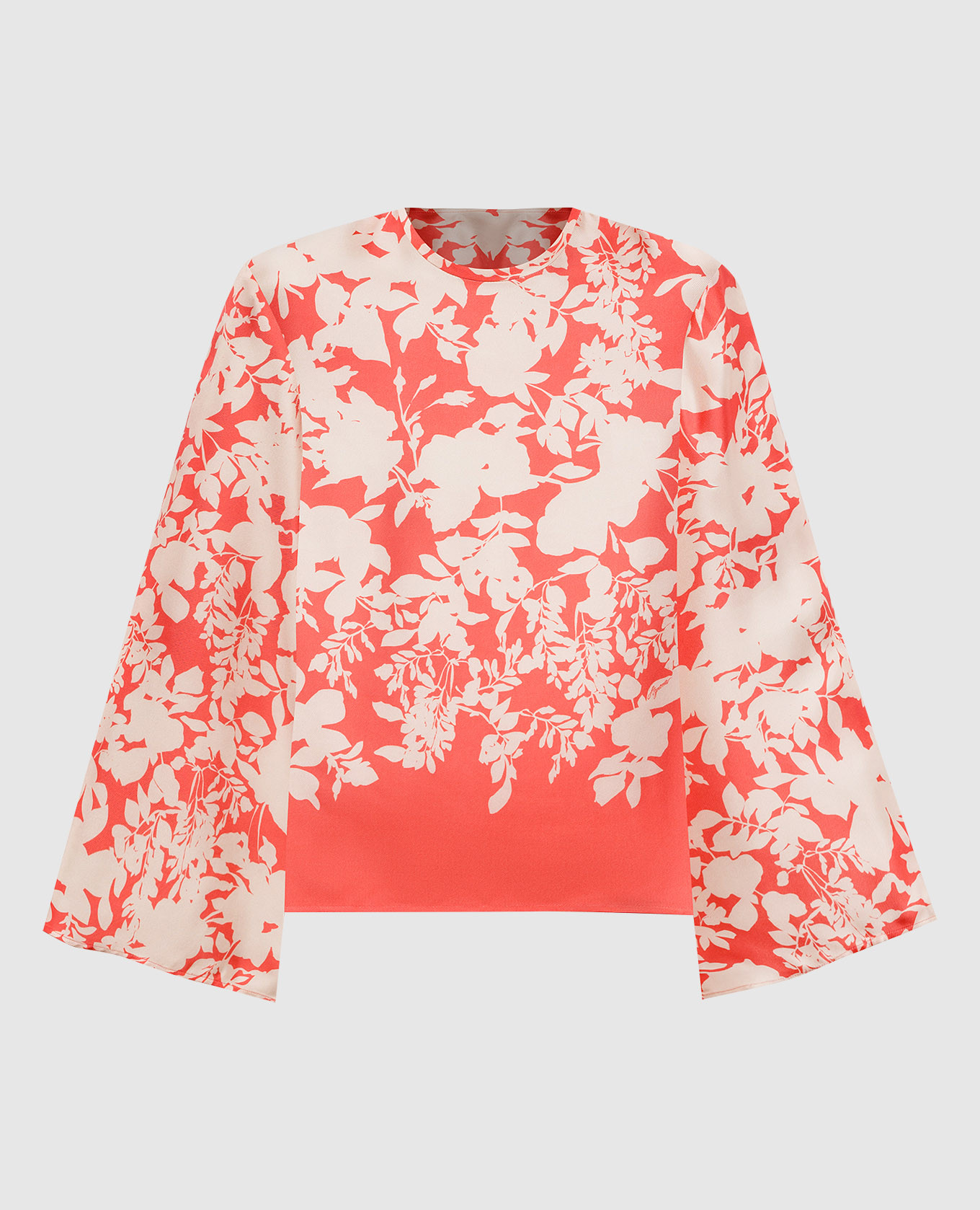 Floral print silk blouse