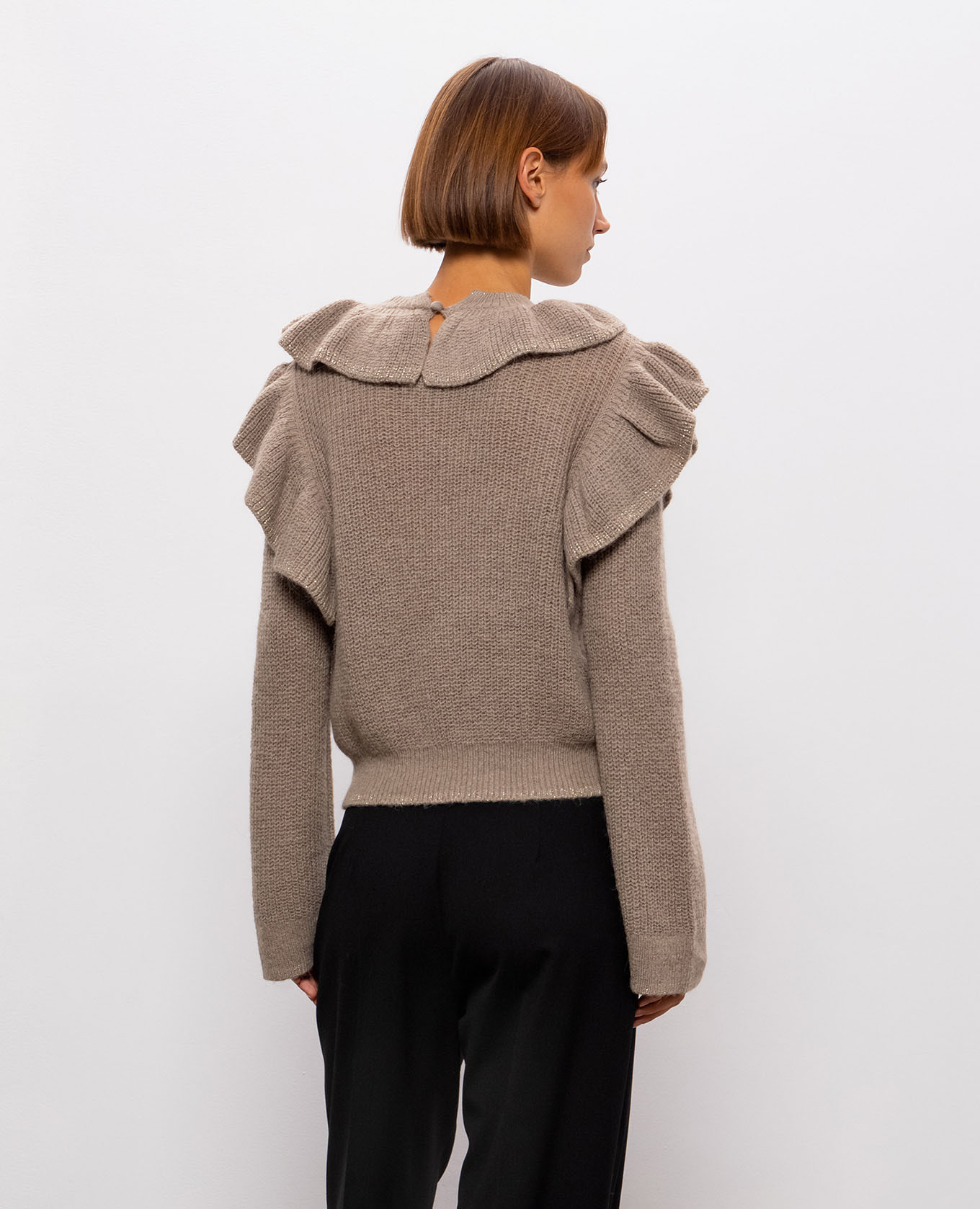 Brown sweater with ruffles Twinset 4