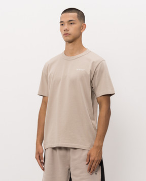 Off-White Beige T-shirt with logo print 44MAA16MF26J00M