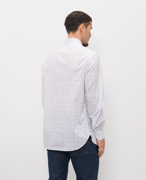ISAIA White cotton check shirt IM10TCC9991