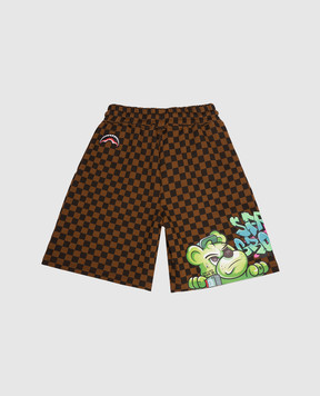 Sprayground Catch Bear Kids Brown Shorts SPY1394E