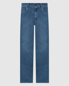 Stefano Ricci Blue jeans with textured logo M8T61B3130T5122