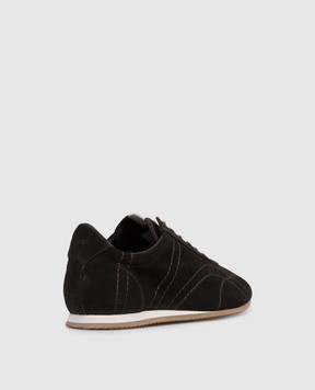 Toteme Brown suede sneakers with logo patch 262WAS0324LE0027