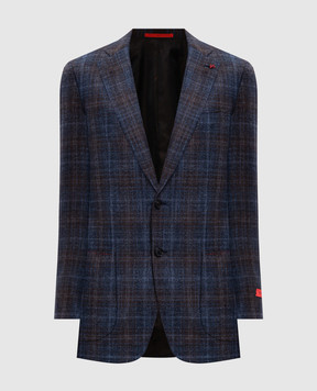 ISAIA Blue checked jacket 521GFI9968K