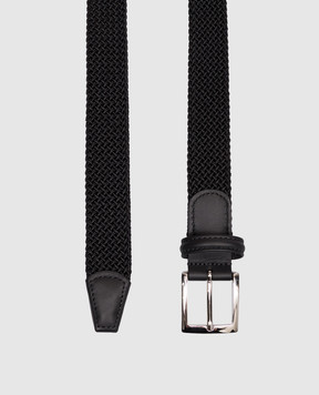 Kiton Black belt with weaving USC3601N01487