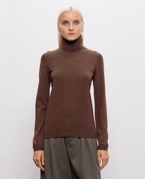Brunello Cucinelli Brown cashmere and silk turtleneck M13800063
