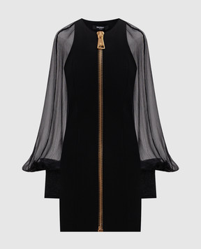 Balmain Black mini dress HF1R9461MI60
