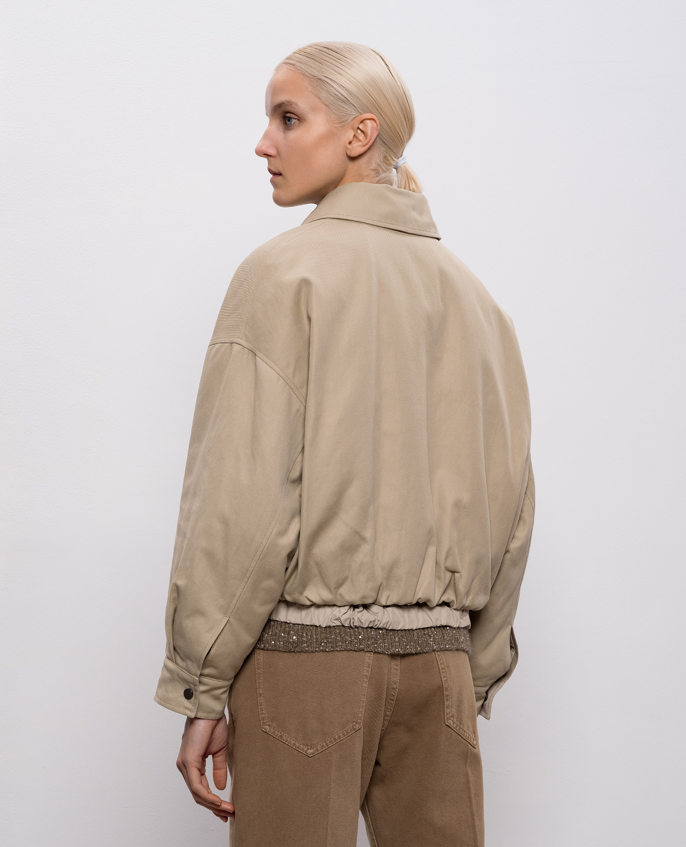 Beige jacket with linen Brunello Cucinelli 4