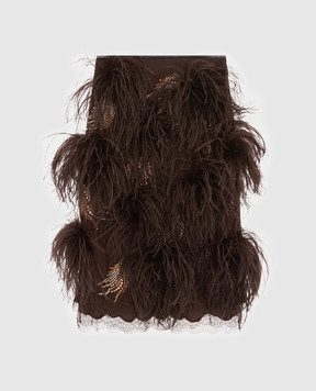 16Arlington Brown Arno skirt with feathers SMD215SS2601