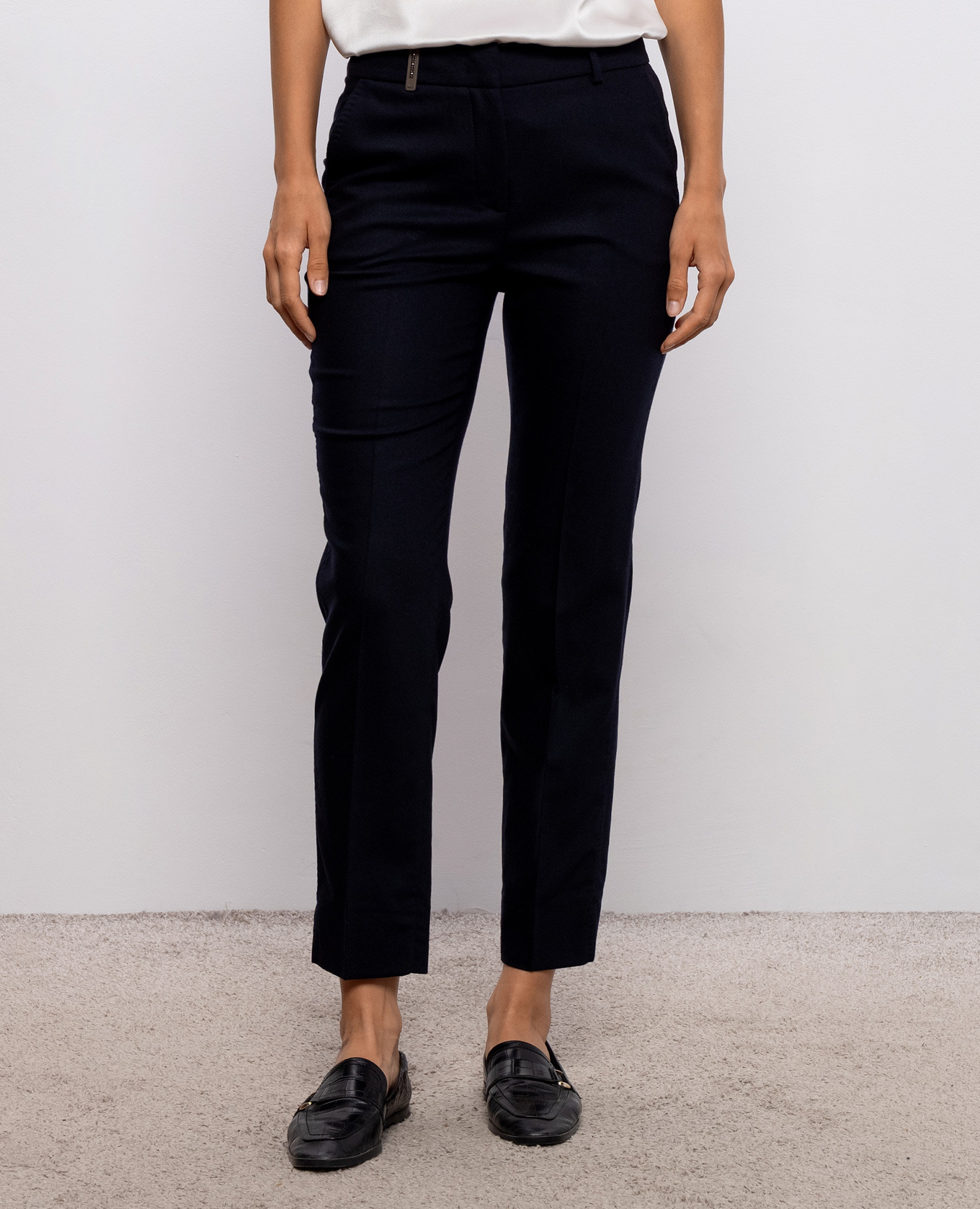 

Navy wool and cashmere pants Peserico, Blue
