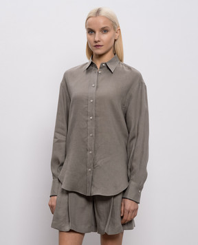 Brunello Cucinelli Gray linen shirt MA698MQ906