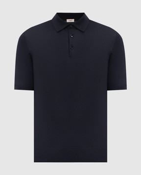 Agnona Blue wool polo shirt K311U150B1812