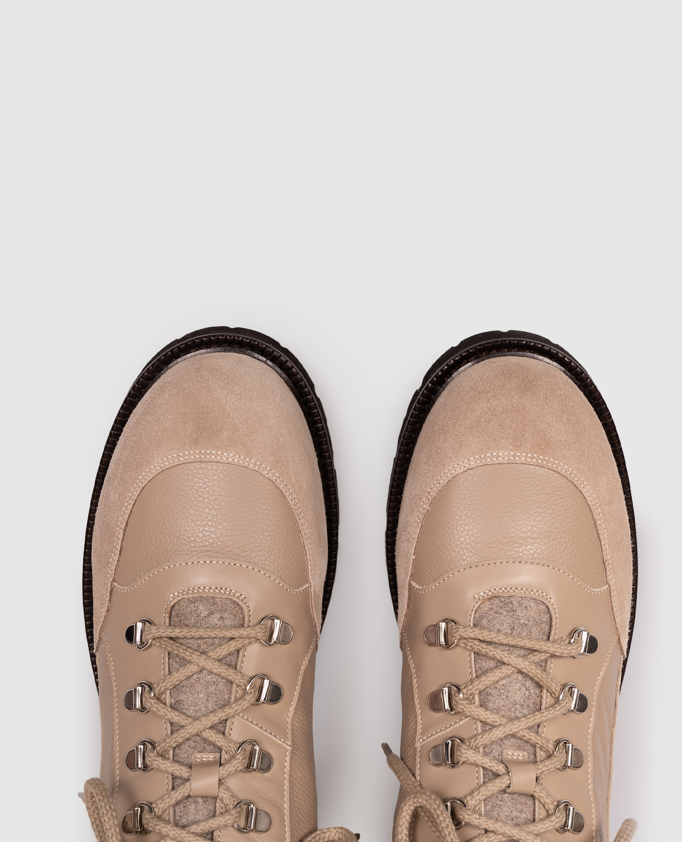 Beige leather boots Peserico 4