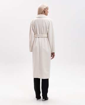 Max Mara MADAME double-breasted coat in ivory wool and cashmere MADAME